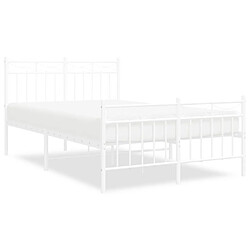 Maison Chic Lit adulte - Lit simple Cadre de lit métal avec tête de lit/pied de lit,Structure du lit Contemporain pour chambre blanc 120x200cm -MN49400