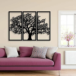 DEKORY Décoration Murale en Métal 3 panneaux Arbre de vie 82 x 60 cm