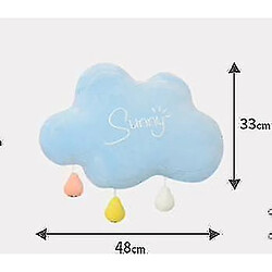 Universal 48 cm nuage arc-en-ciel lune oreiller en peluche coussin de canapé mignon nuage doux lune arc-en-ciel | oreiller en peluche (bleu)