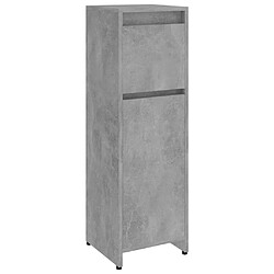 Maison Chic Armoire de salle de bain,Meuble de rangement,Meuble haut Gris béton 30x30x95 cm Aggloméré -GKD109143