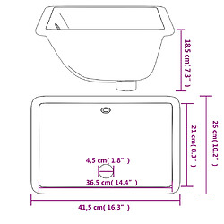 vidaXL Évier de salle de bain blanc rectangulaire céramique pas cher