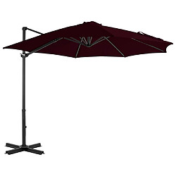 ComfortXL Parasol Déporté Avec Mât En Aluminium Rouge 300 Cm