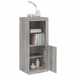 Maison Chic Commode Buffet - Meuble de rangement avec lumières LED sonoma gris 41x37x100 cm -GKD98324 pas cher