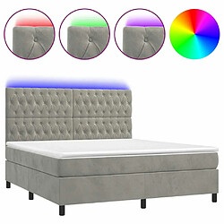 Sommier à lattes,Cadre à lattes de lit pour Adulte matelas et LED Gris clair 160x200 cm -MN30900