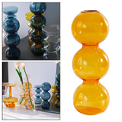 Avis Table De Vase à Fleur En Verre Moderne Hydroponique Terrarium Porte-plante Conteneur 3 Boule Jaune