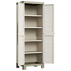 Keter Armoire de rangement à étagères Excellence Beige et taupe 182 cm