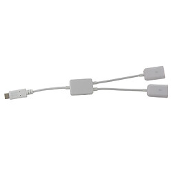 Wewoo Câble blanc pour Samsung Galaxy S8 & S8 + / LG G6 / Huawei P10 & P10 Plus / Xiaomi Mi6 & Max 2 et autres Smartphones, Longueur: 21cm 2 en 1 USB-C / Type-C 3.1 vers USB 2.0 de données