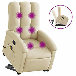 Maison Chic Fauteuil Relax pour salon, Fauteuil inclinable de massage Crème Tissu -GKD70506