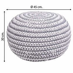 Pouf Alexandra House Living Blanc Gris polystyrène 45 x 30 x 45 cm pas cher