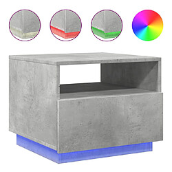 Maison Chic Table basse pour salon | Table à café avec lumières LED gris béton 50x49x40 cm -GKD94648