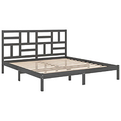 Avis vidaXL Cadre de lit sans matelas bois massif gris 200x200 cm