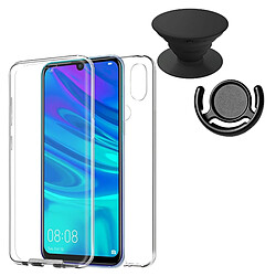 PHONECARE Kit Coque 3x1 360° Impact Protection + 1 PopSocket + 1 Support PopSocket Noir - Impact Protection - Huawei Y9 2019