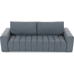 VENESETTI Canapé 3 places convertible et espace de rangement - Gris - en tissu de qualité luxe, LAZIO