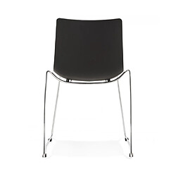 Mes Chaise repas empilable 58x54x83 cm en polypropylène noir pas cher