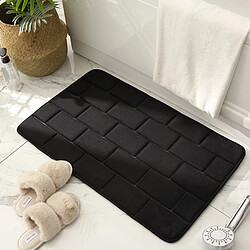 LUUCOZK Tapis de bain antidérapants absorbants à séchage rapide pour salle de bain - Noir-50 x80CM 