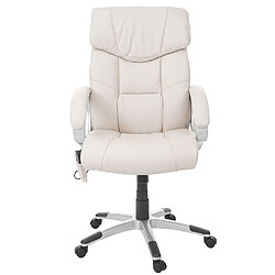 Acheter Decoshop26 Fauteuil de bureau sur roulettes fonction massage chauffage pivotante en synthétique crème 04_0001921