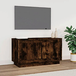 Maison Chic Meuble TV scandinave - Banc TV pour salon chêne fumé 80x35x45 cm bois d'ingénierie -MN42703