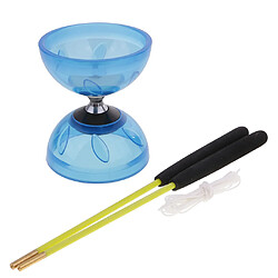 10,5cm triple roulement jouets diabolo jonglerie avec bâtons et chaîne set bleu