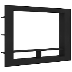 vidaXL Meuble TV noir 152x22x113 cm bois d'ingénierie