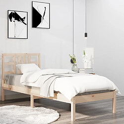 Maison Chic Lit Moderne Chambre - Cadre/structure de lit pour adulte bois massif 75x190 cm petit simple -MN73526