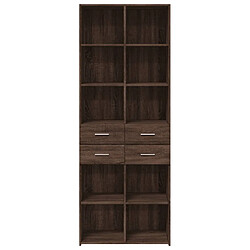 Avis vidaXL Buffet haut chêne marron 70x42,5x185 cm bois d'ingénierie