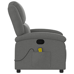 Acheter vidaXL Fauteuil de massage inclinable Gris foncé Tissu