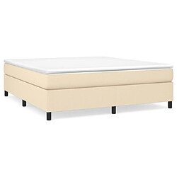 Maison Chic Lit adulte- Lit + matelas,Sommier à lattes de lit avec matelas Crème 160x200 cm Tissu -GKD77676