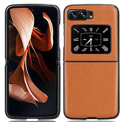 Coque en TPU + PU anti-rayures, anti-chocs pour votre Motorola Moto Razr 2022 5G - marron