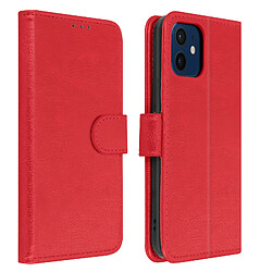 Avizar Étui Apple iPhone 12 / 12 Pro Protection avec Porte-carte Fonction Support rouge