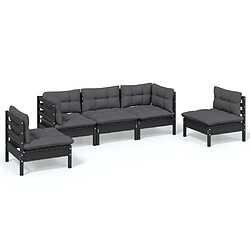 Maison Chic Salon de jardin 5 pcs + coussins - Mobilier/Meubles de jardin - Table et chaises d'extérieur Bois de pin massif -MN58008