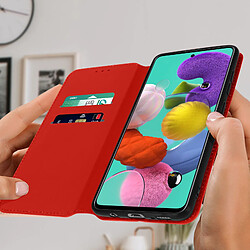 Avis Avizar Housse pour Samsung Galaxy A51 Clapet Porte-cartes Fonction Support Vidéo rouge