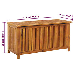 vidaXL Boîte de rangement de jardin 113x50x58 cm Bois d'acacia solide pas cher