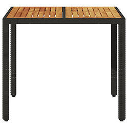 Avis vidaXL Table de jardin et dessus en bois d'acacia noir résine tressée