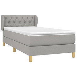 Avis Maison Chic Lit Adulte - Lit simple Lit à sommier tapissier avec matelas moelleux - Meuble de Chambre - Gris clair 80x200 cm Tissu -MN77138