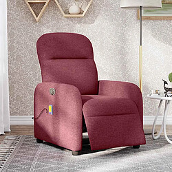 vidaXL Fauteuil de massage inclinable électrique Rouge bordeaux Tissu