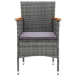 Maison Chic Mobilier à dîner 5 pcs de jardin avec coussins - Ensemble table et chaises d'extérieur - Salon/Mobilier de jardin classique Résine tressée Gris -MN52226 pas cher