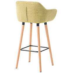 Decoshop26 Tabouret de bar lounge x1 design scandinave assise en tissu vert clair pieds en bois repose-pieds en métal 10_0004927