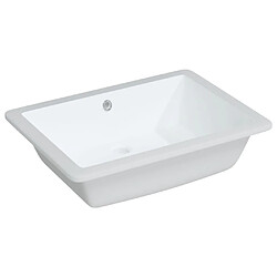 vidaXL Évier de salle de bain blanc rectangulaire céramique