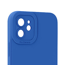 Avizar Coque pour iPhone 12 Silicone Mat Protection Caméra Bleu