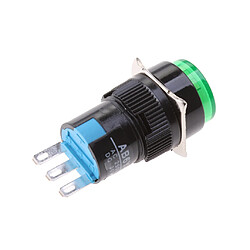 16mm dc 12v verrouillage momentané bouton-poussoir auto-verrouillage voyant led vert