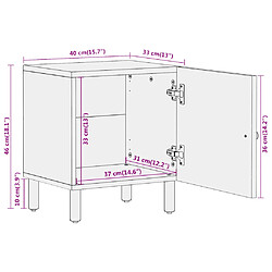 vidaXL Tables de chevet 2 pcs 40x33x46 cm Bois de manguier solide pas cher