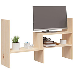 Avis vidaXL Support pour moniteur (39-72)x17x43 cm Bois de pin solide