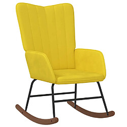 vidaXL Chaise à bascule Jaune moutarde Velours