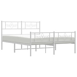 Avis Maison Chic Lit adulte - Lit simple Cadre de lit métal avec tête de lit/pied de lit,Structure du lit Contemporain pour chambre blanc 120x190cm -MN32837