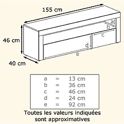 Avis Mpc Meuble bas blanc/blanc et gris façade laqué corps mat sans led 155 cm