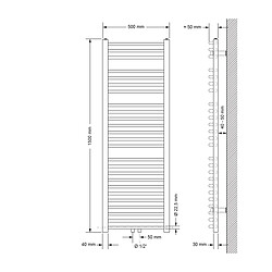 Avis LuxeBath Radiateur sèche-serviette courbé acier anthracite connexion central 50x150cm