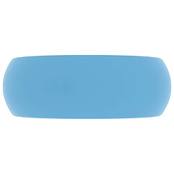 Avis vidaXL Lavabo rond de luxe Bleu clair mat 40x15 cm Céramique