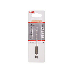 Mèche hélicoïdale à bois rectifiée HSS à queue 6 pans 1/4"" Ø 4mm Longueur 88mm BOSCH 2608595520