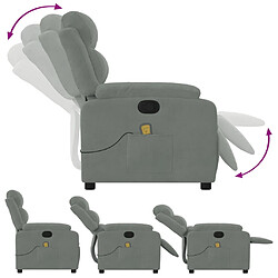 Acheter vidaXL Fauteuil de massage inclinable gris clair velours