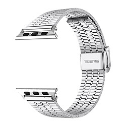 Avizar Bracelet pour Apple Watch 41mm / 40mm / 38 mm Maillons Carré Acier Argent